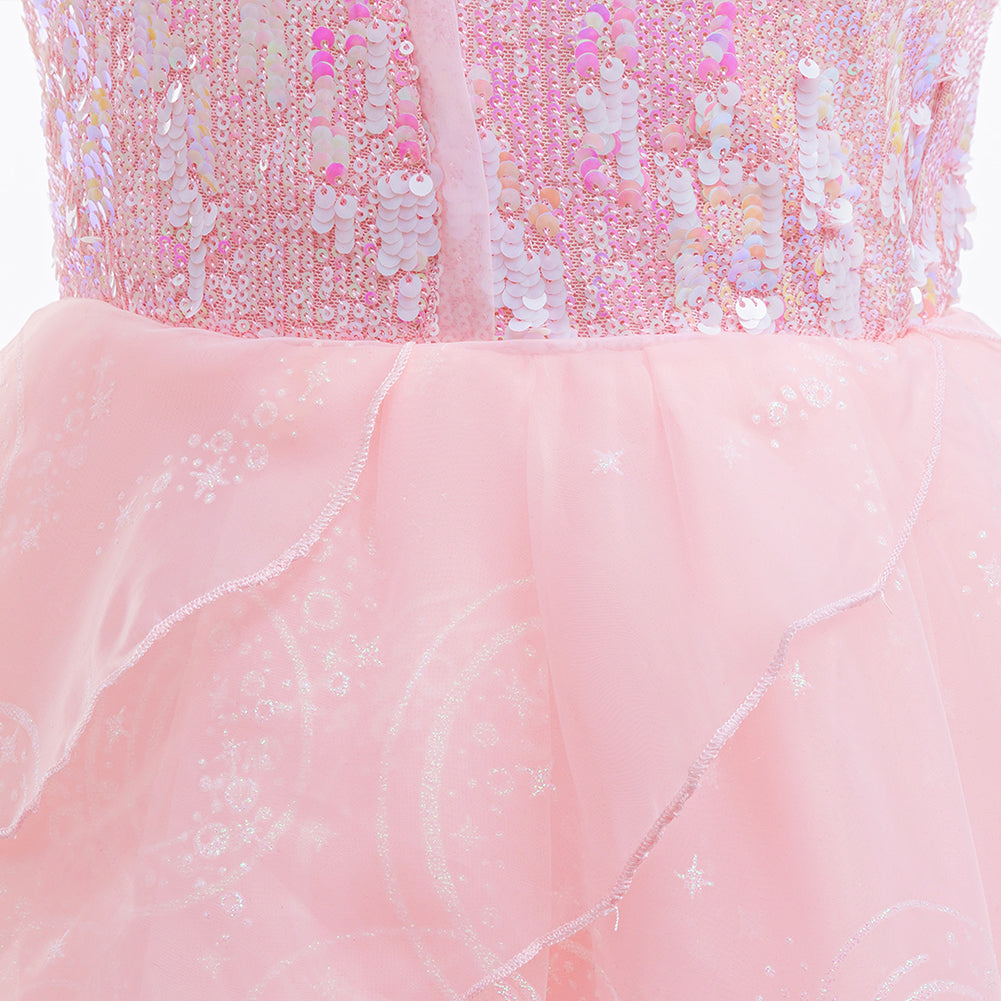 Pink Sequin Princess Costume Ball Gown