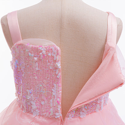 Pink Sequin Princess Costume Ball Gown