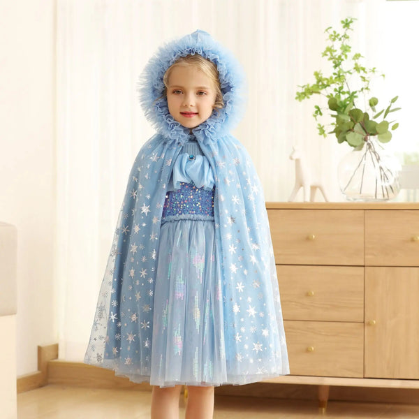 Princess Costume Snowflake Hooded Cape