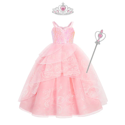 Pink Sequin Princess Costume Ball Gown