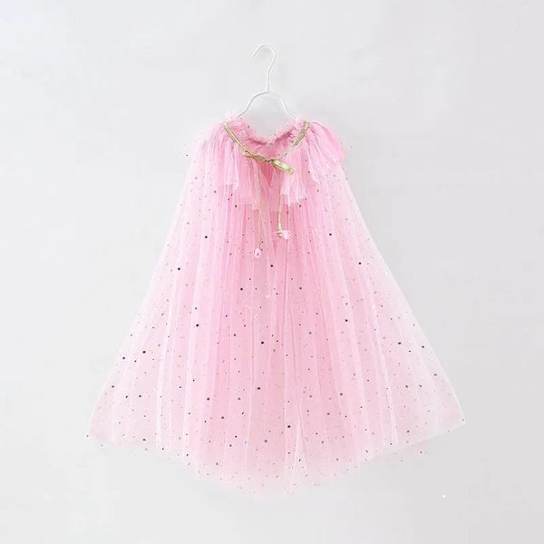 Pink Princess Costume Glitter Star Cape