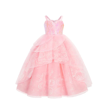 Pink Sequin Princess Costume Ball Gown