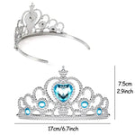 Blue crystal princess tiara silver crown with blue gemstone detail