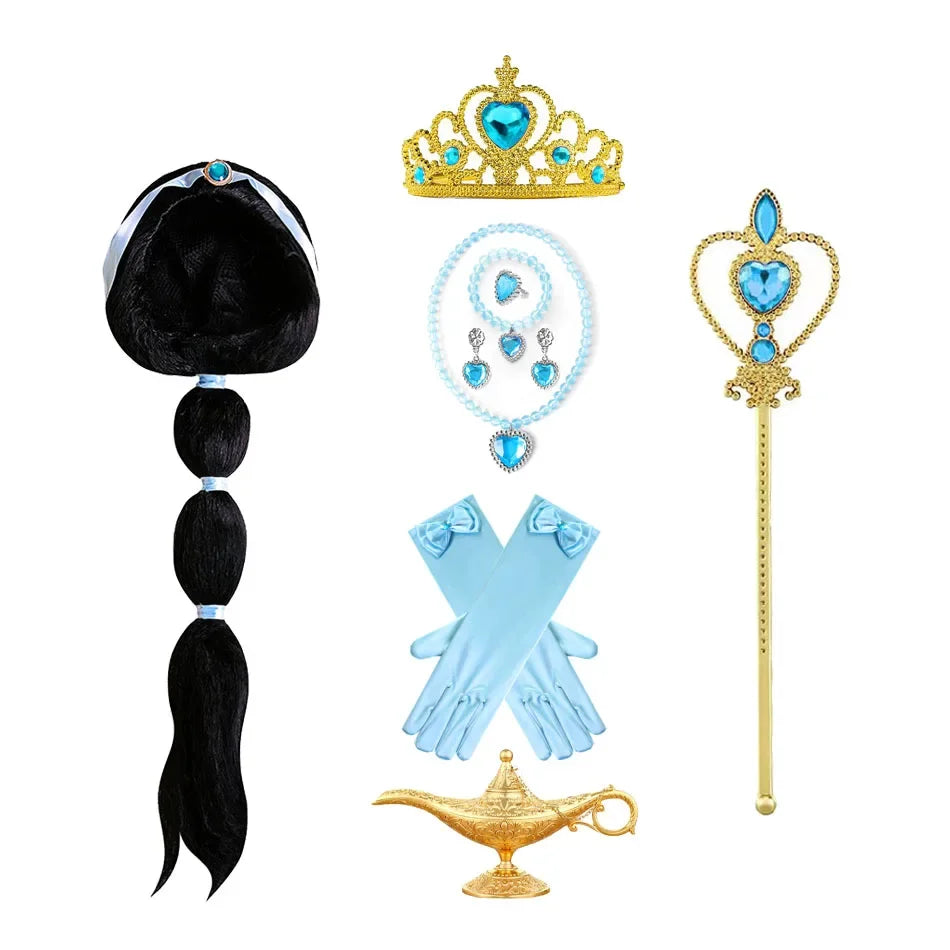 Desert jewel princess accessories set complete kit with tiara wand wig lamp gloves and jewelry