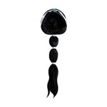 Long braided princess wig costume accessory with blue accents