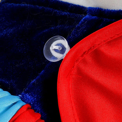 children’s princess cape with button closure shown separately