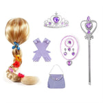 Lavender princess accessories set complete kit with tiara wand wig purse gloves and jewelry