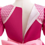 decorative emblem on royal pink fantasy costume bodice