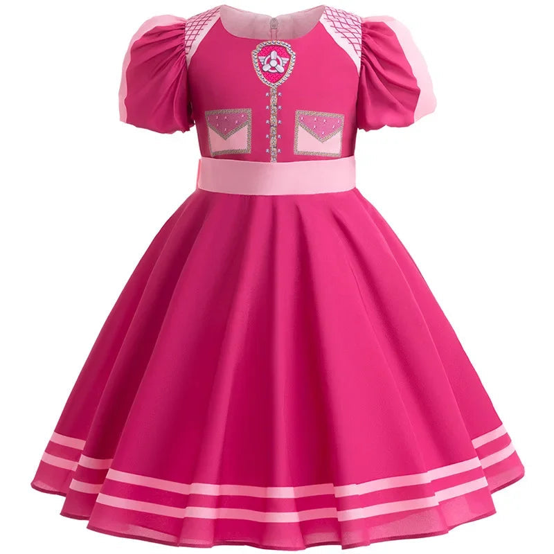 royal pink cartoon fantasy dress costume front view for kids