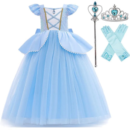princess costume accessories including crown, wand and gloves