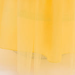 close-up of skirt hem on yellow princess costume